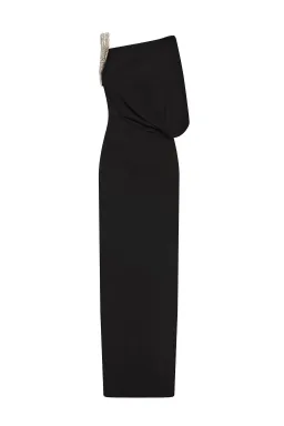 Rachel Gilbert Claudelle Floor Length Gown in Black Size 2 / AU 10 for rent on The Volte - image 1