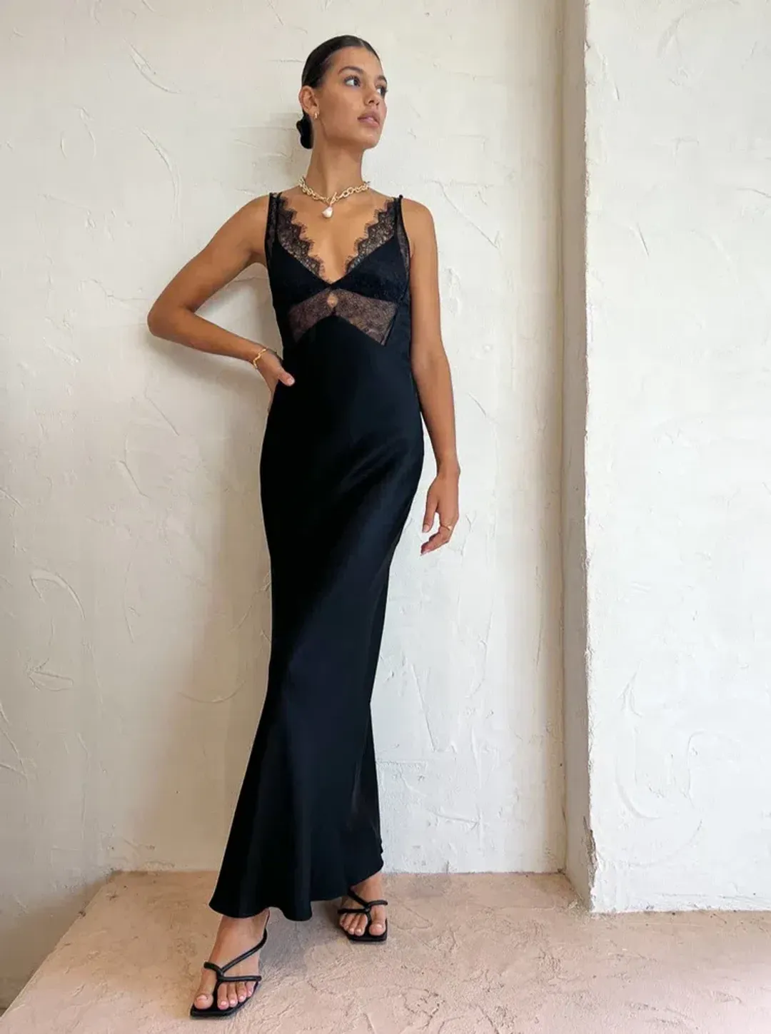 Bec And Bridge Lucille Lace Maxi Dress in Black size 12 for rent on The Volte - main image