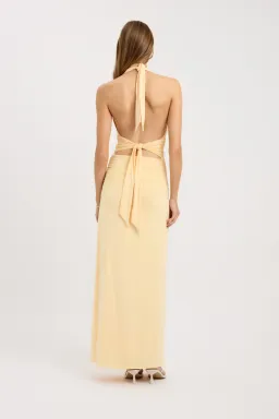 Kookai Leni Maxi Dress in Butter Popcorn size 12 for rent on The Volte - image 3