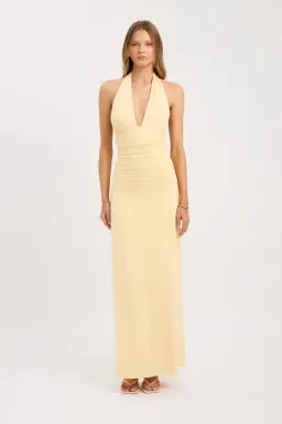Kookai Leni Maxi Dress in Butter Popcorn size 12 for rent on The Volte - image 1
