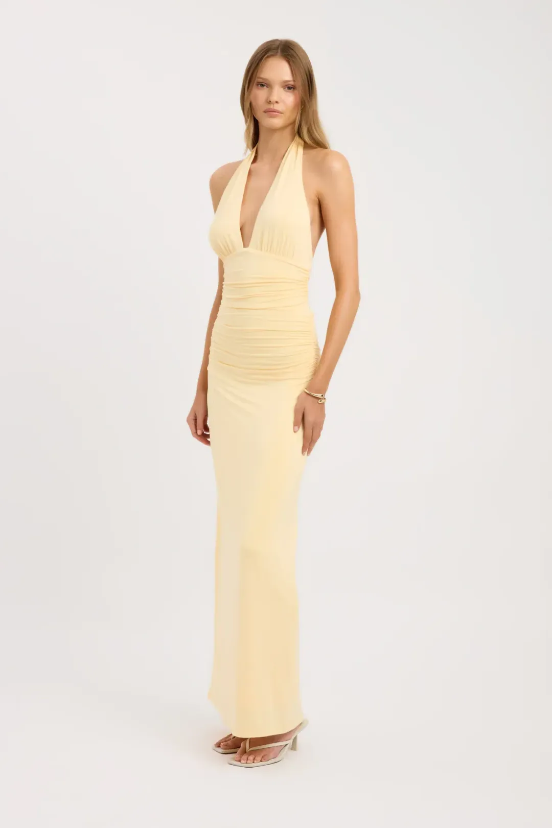 Kookai Leni Maxi Dress in Butter Popcorn size 12 for rent on The Volte - main image