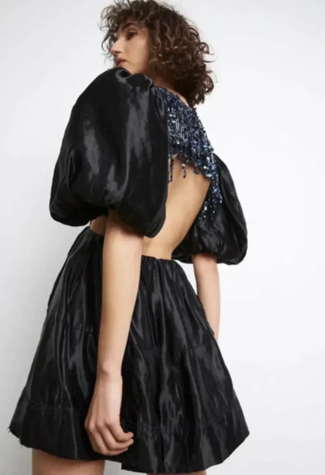 Aje Relic Beaded Dress Black Size 12 for rent on The Volte - main image