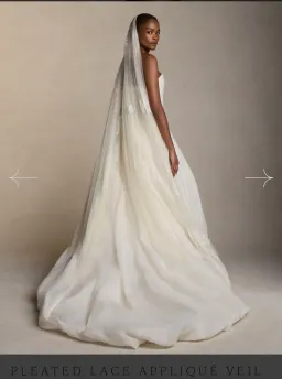 Danielle Frankel Pleated Malfroy Lace Veil for rent on The Volte - image 4