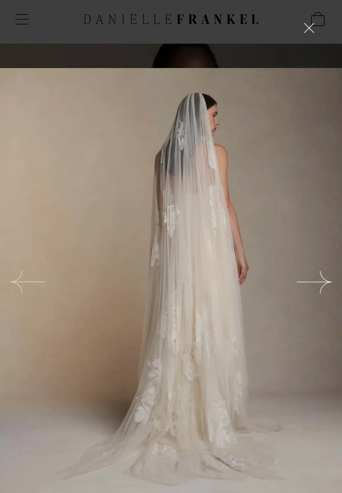 Danielle Frankel Pleated Malfroy Lace Veil - Image 1