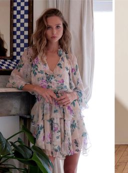 Shona Joy Donatella Drawstring Mini Dress Print Size 10 for rent on The Volte - image 4