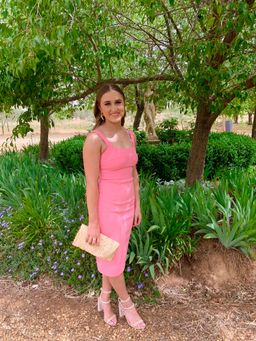 By Johnny Panelled Bust Midi Dress Pink Size 8 for rent on The Volte - image 3