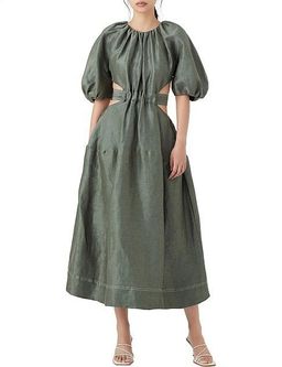 Aje Mimosa Cutout Midi Dress Green Size 8 for rent on The Volte - image 1