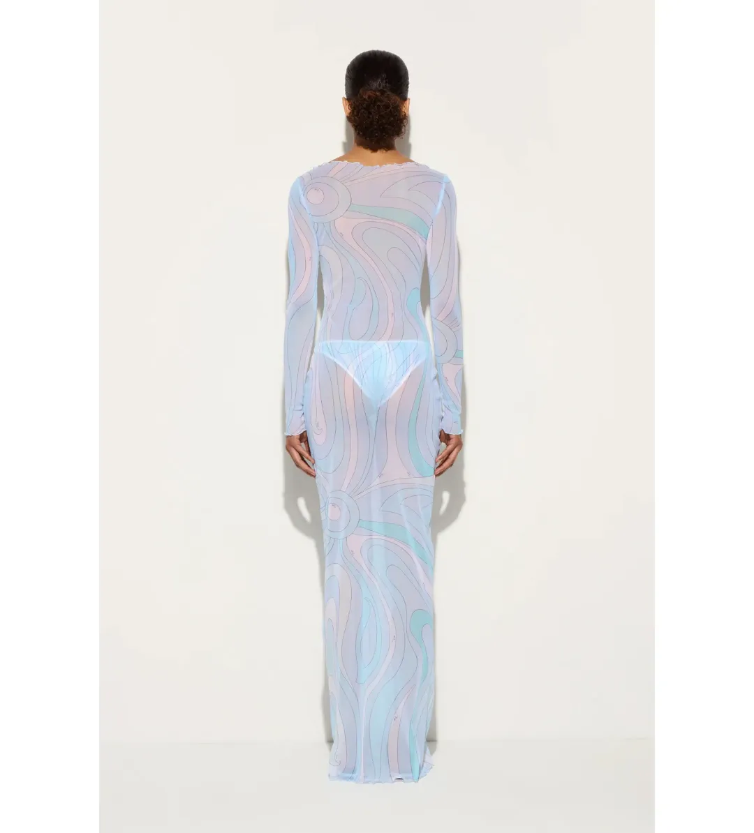 Pucci Marmo Print Tulle Long Dress Size 6 for rent on The Volte - main image