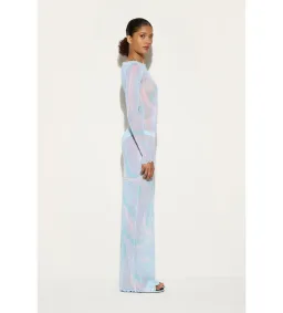 Pucci Marmo Print Tulle Long Dress Size 6 for rent on The Volte - image 3