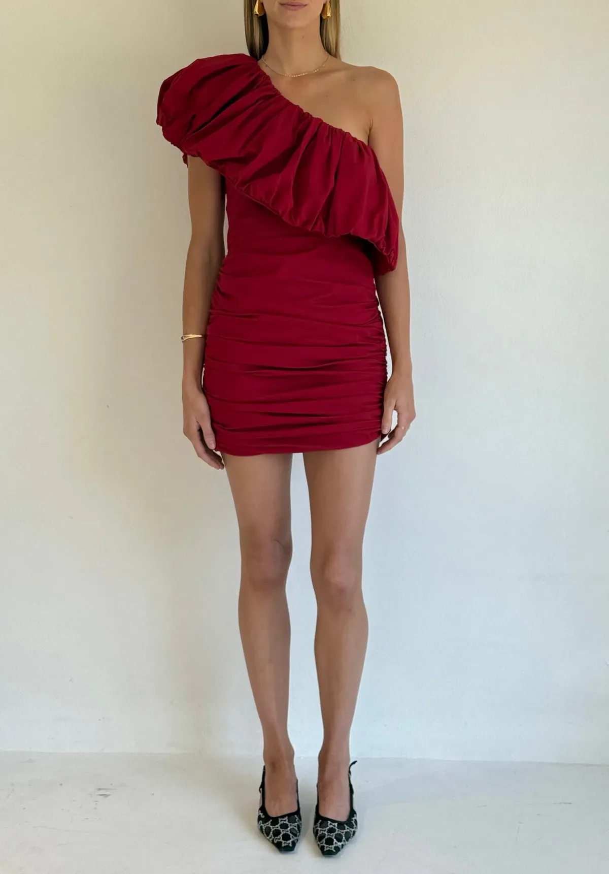 By Nicola Maya Mini Dress in Rouge Size AU 6 for rent on The Volte - main image