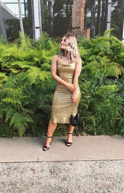 Cleo Bias Cowl Midi Dress for rent on The Volte - image 5