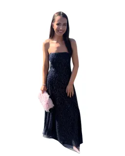Forever New Erin Navy Strapless Sequin Gown Maxi for rent on The Volte - image 1