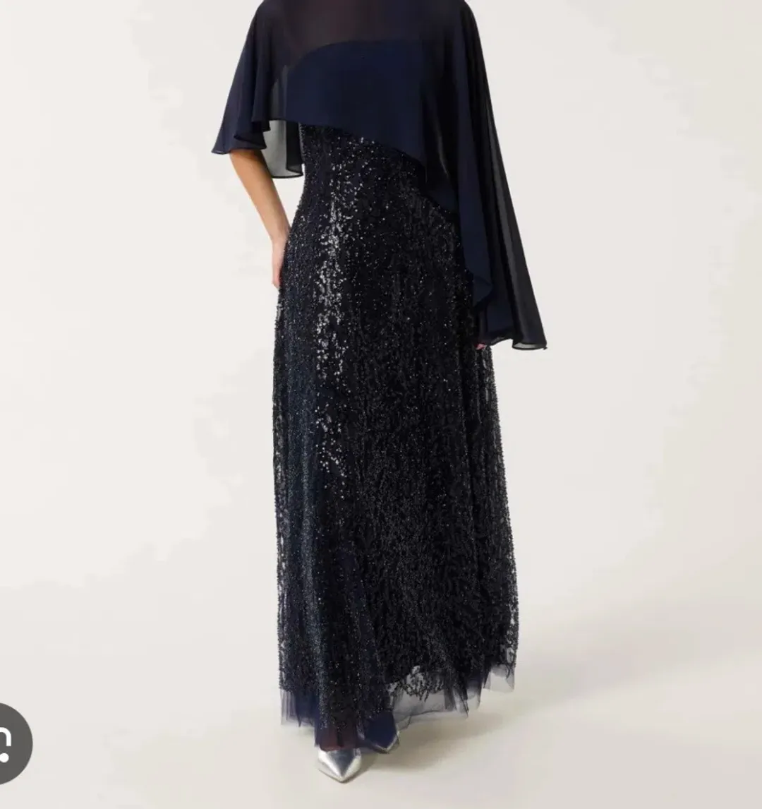 Forever New Erin Navy Strapless Sequin Gown Maxi for rent on The Volte - main image