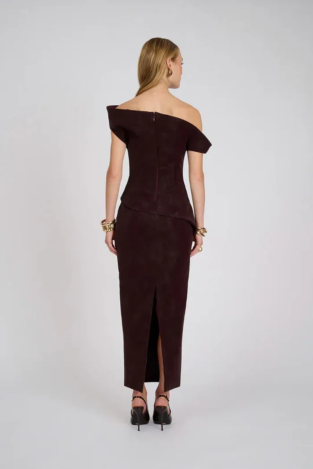 ELIYA THE LABEL Cyra Dress | Deep Wine Size XS for rent on The Volte - main image