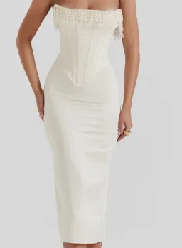 House of CB Nalita Champagne Midi Dress Size XS for rent on The Volte - image 1
