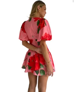 By Nicola– Neve Mini Dress in Raspberry Bloom- Size 8 for rent on The Volte - image 4