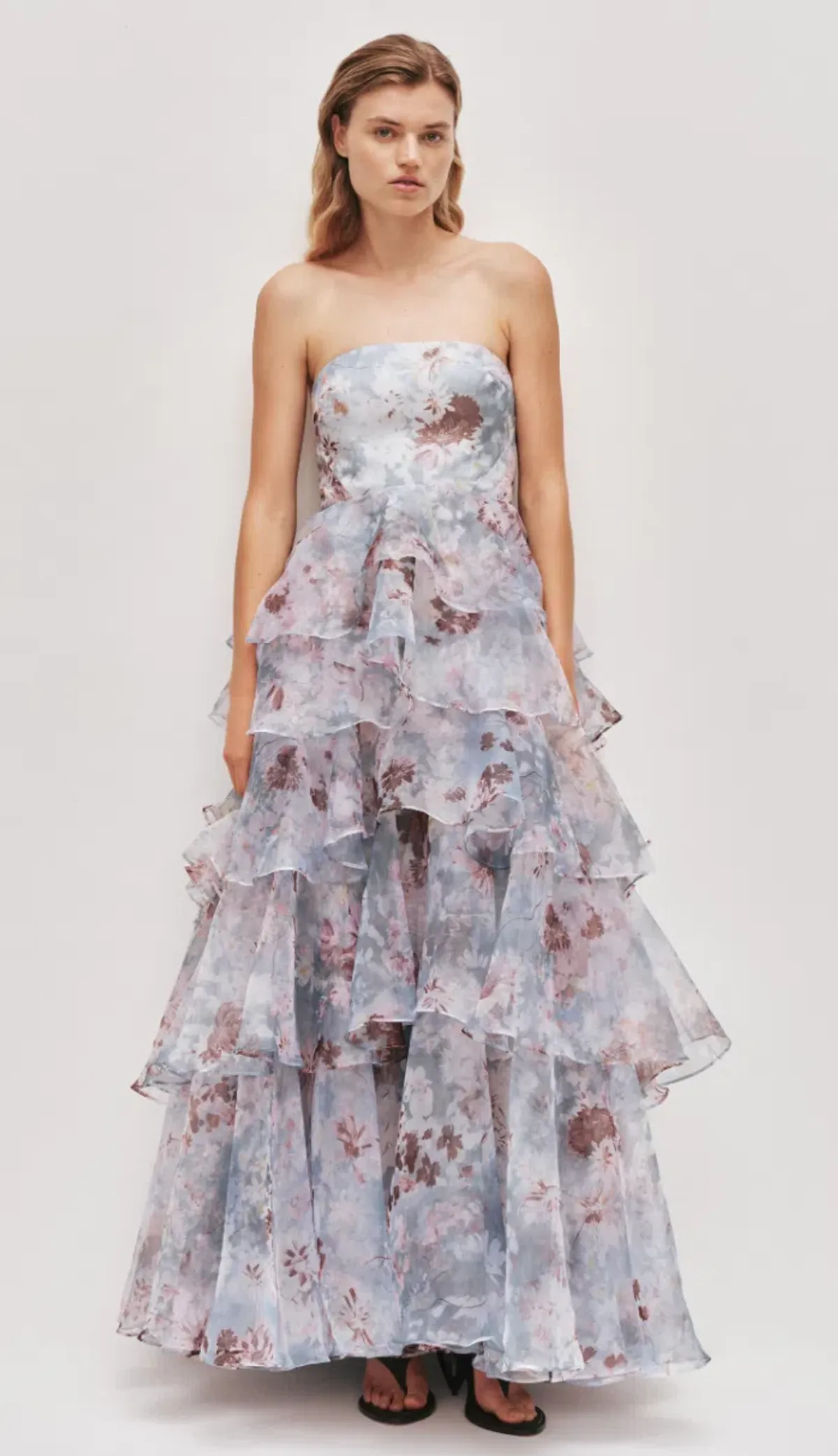 Aje Gabriella Dress Size 10 Blue Floral - Image 1