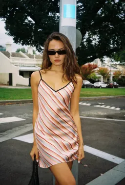 With Harper Lu - Bias Mini in Blush Stripe - Size S for rent on The Volte - image 3