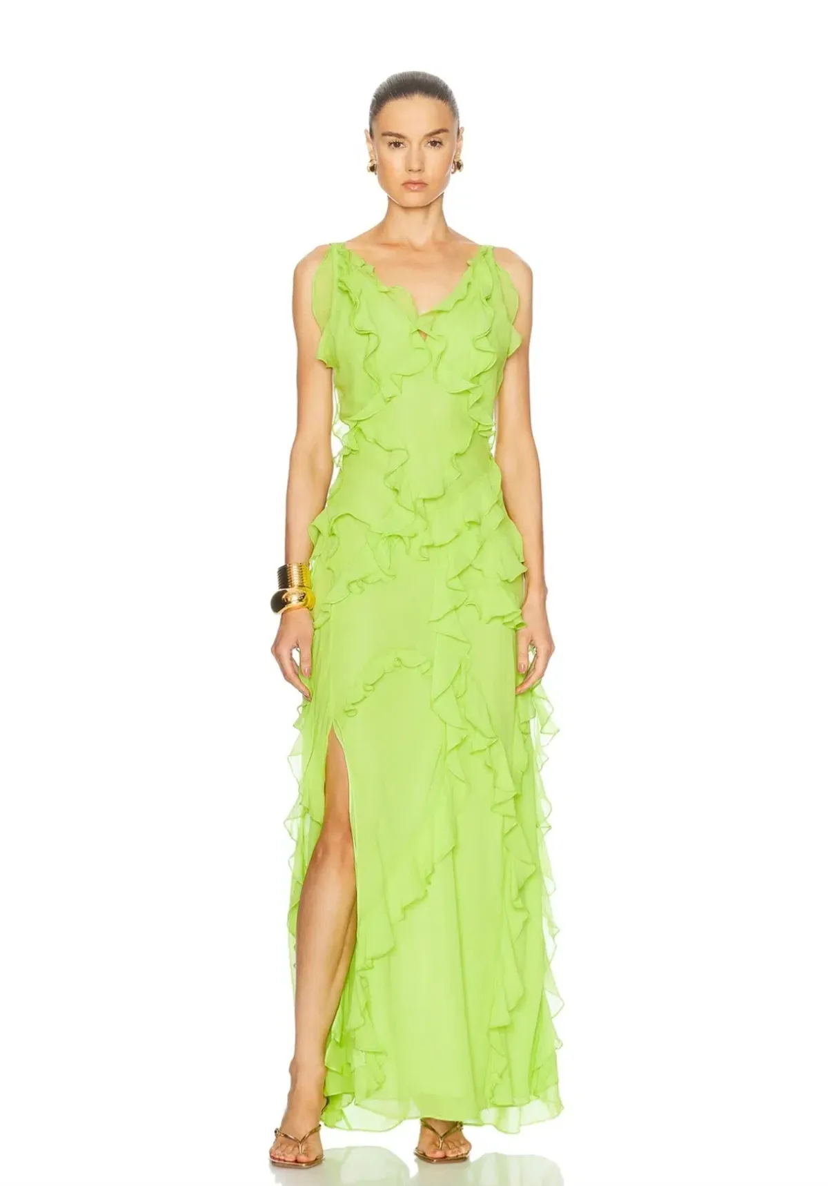 Rachel Gilbert Cedar Gown Lime Green 2/AU10 - Image 1