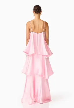 Elliatt Tilly Tiered Maxi Dress in Pale Pink Size Small for rent on The Volte - image 3