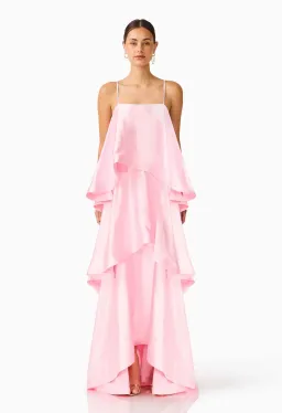 Elliatt Tilly Tiered Maxi Dress in Pale Pink Size Small for rent on The Volte - image 2