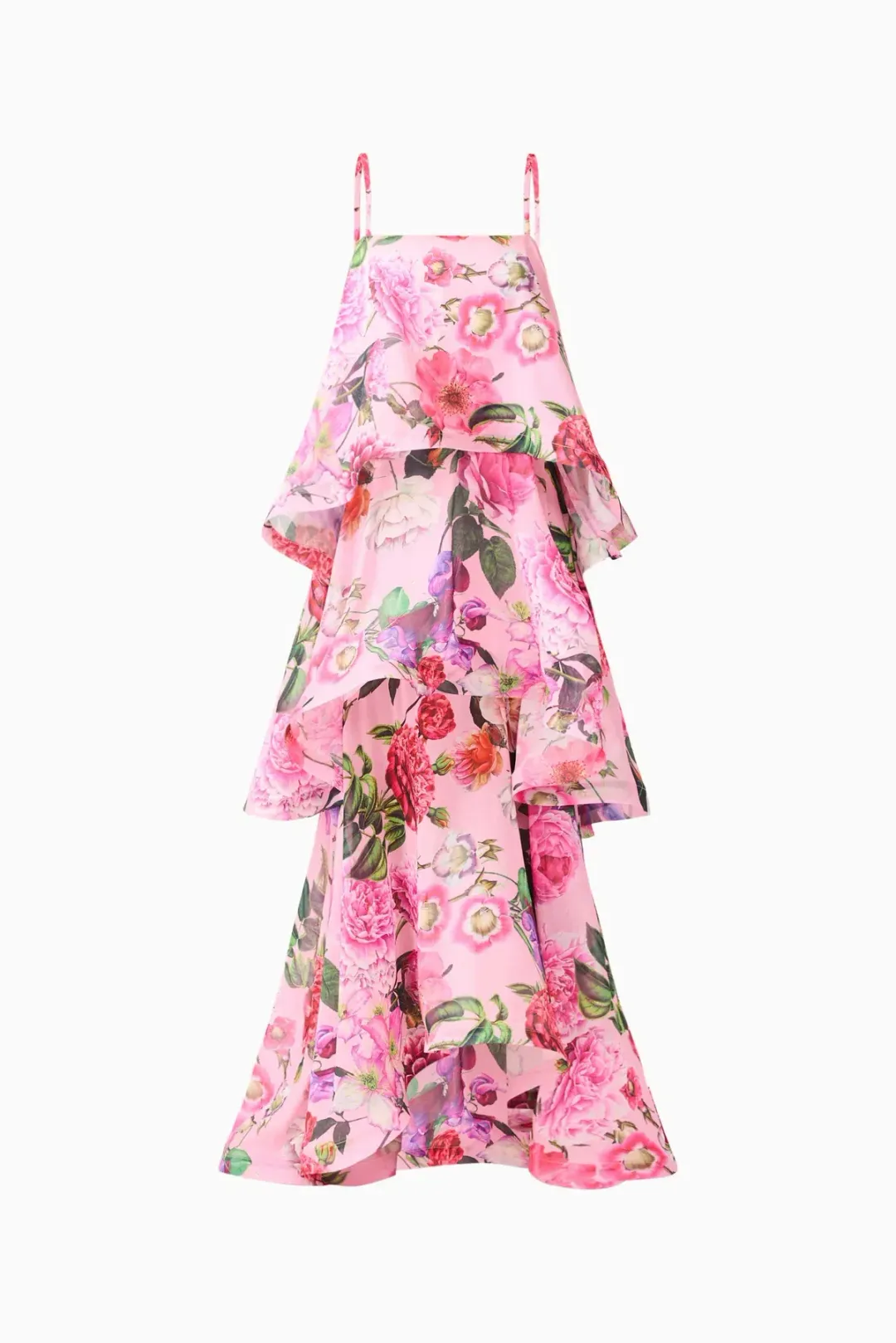 Elliatt Armani Tiered Maxi Dress in Pink Floral, Size L (12-14) for rent on The Volte - main image