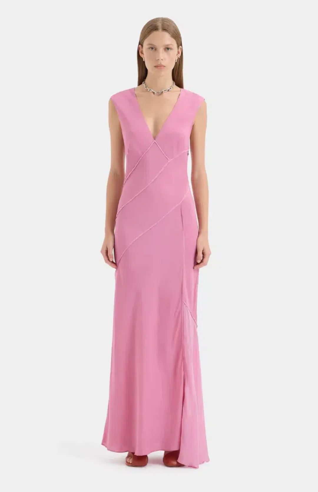 Sir the Label Elin Panelled Gown Berry Size 2 for rent on The Volte - main image