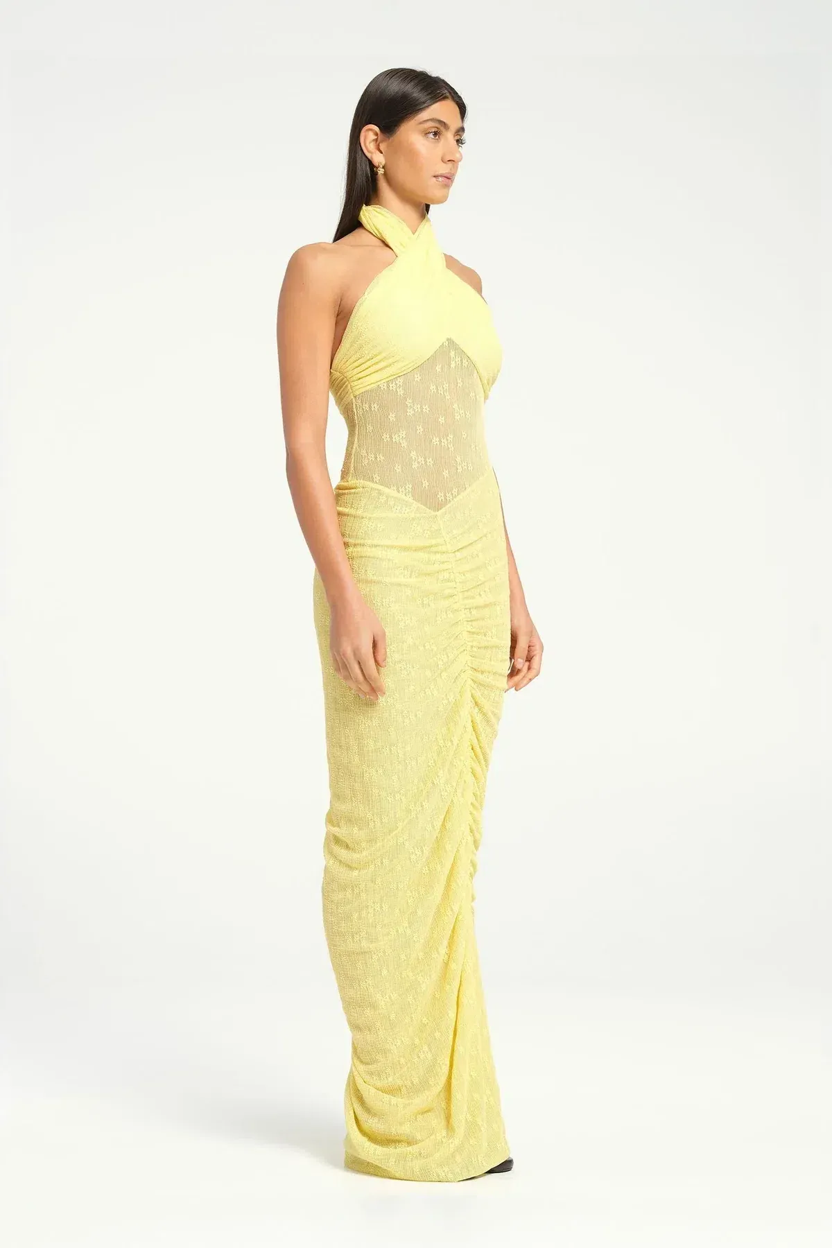 BENNI Hudson lace maxi dress butter yellow size 10 - Image 2