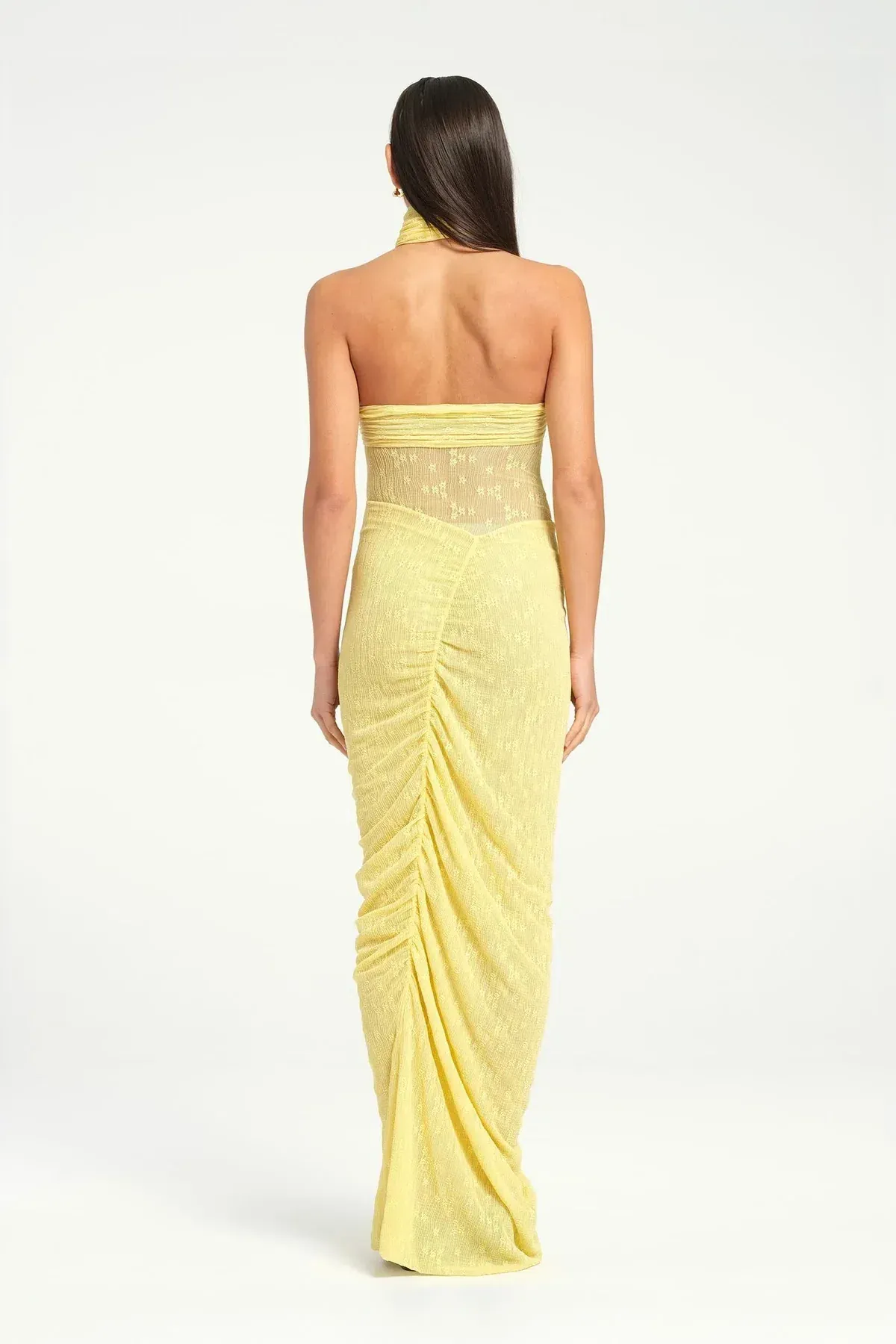 BENNI Hudson lace maxi dress butter yellow size 10 - Image 3