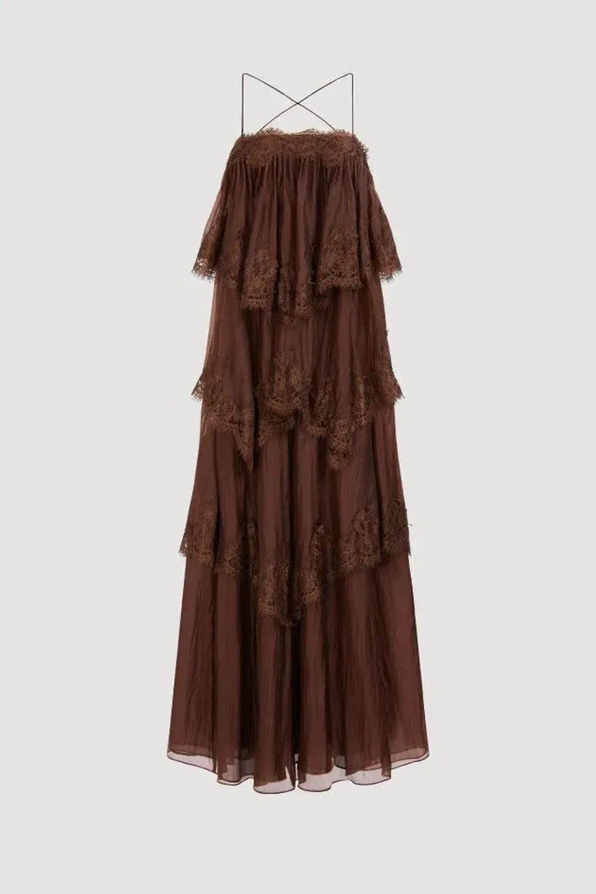 🤎 Aje Ophelia Lace Gown in Chocolate Brown - Size 8 AU - Tiered Layered Maxi Dress 🤎 - Image 5