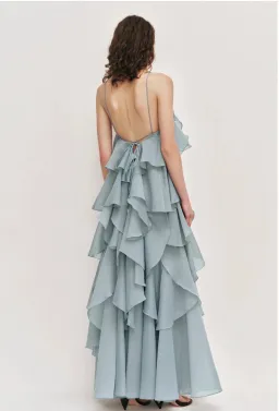 Aje Pandorea layered maxi dress duck egg size 12 for rent on The Volte - image 2
