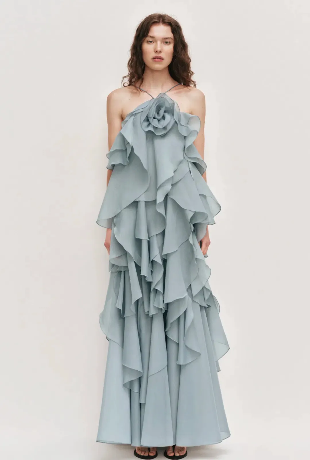Aje Pandorea layered maxi dress duck egg size 12 for rent on The Volte - main image
