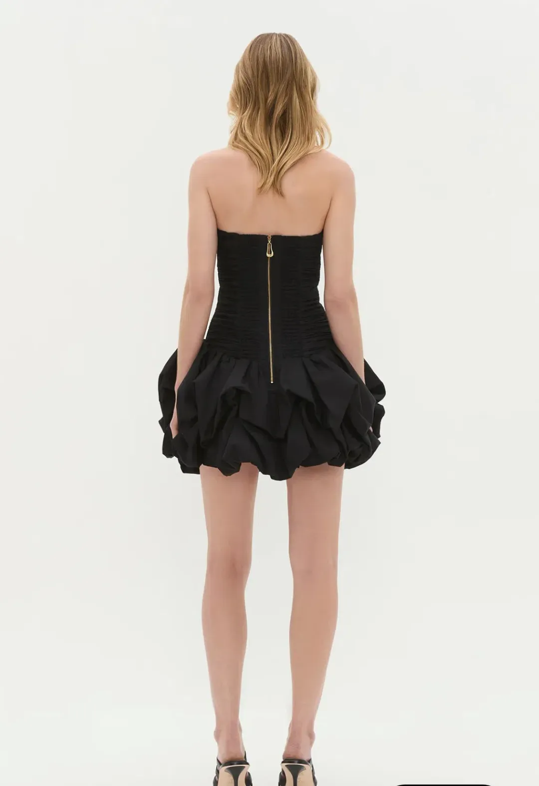 AJE- Violette Bubble Hem Mini Dress- Black- Size 14 for rent on The Volte - main image