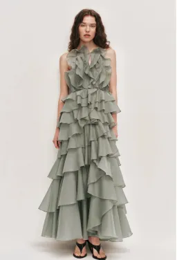 Aje Cleo gown moss green size 10 for rent on The Volte - image 1