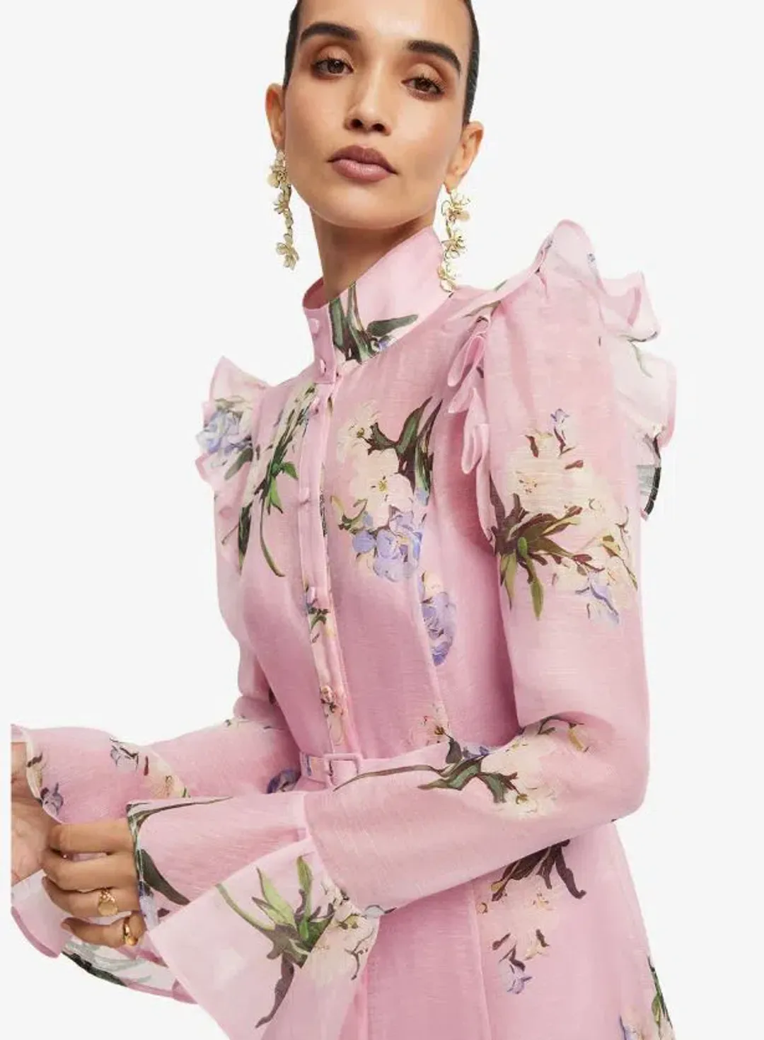 Leo Lin Katrina Butterfly Sleeve Midi Dress size 12 for rent on The Volte - main image