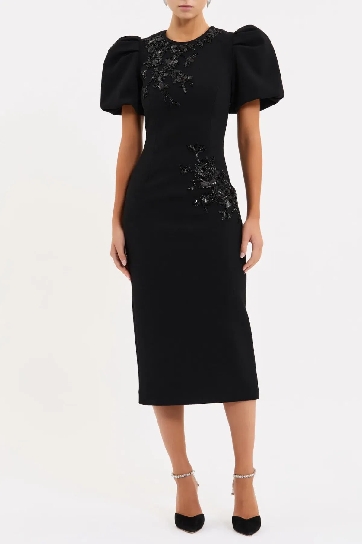 Rebecca Vallance Livia Midi Dress in Black Size AU 12 for rent on The Volte - main image