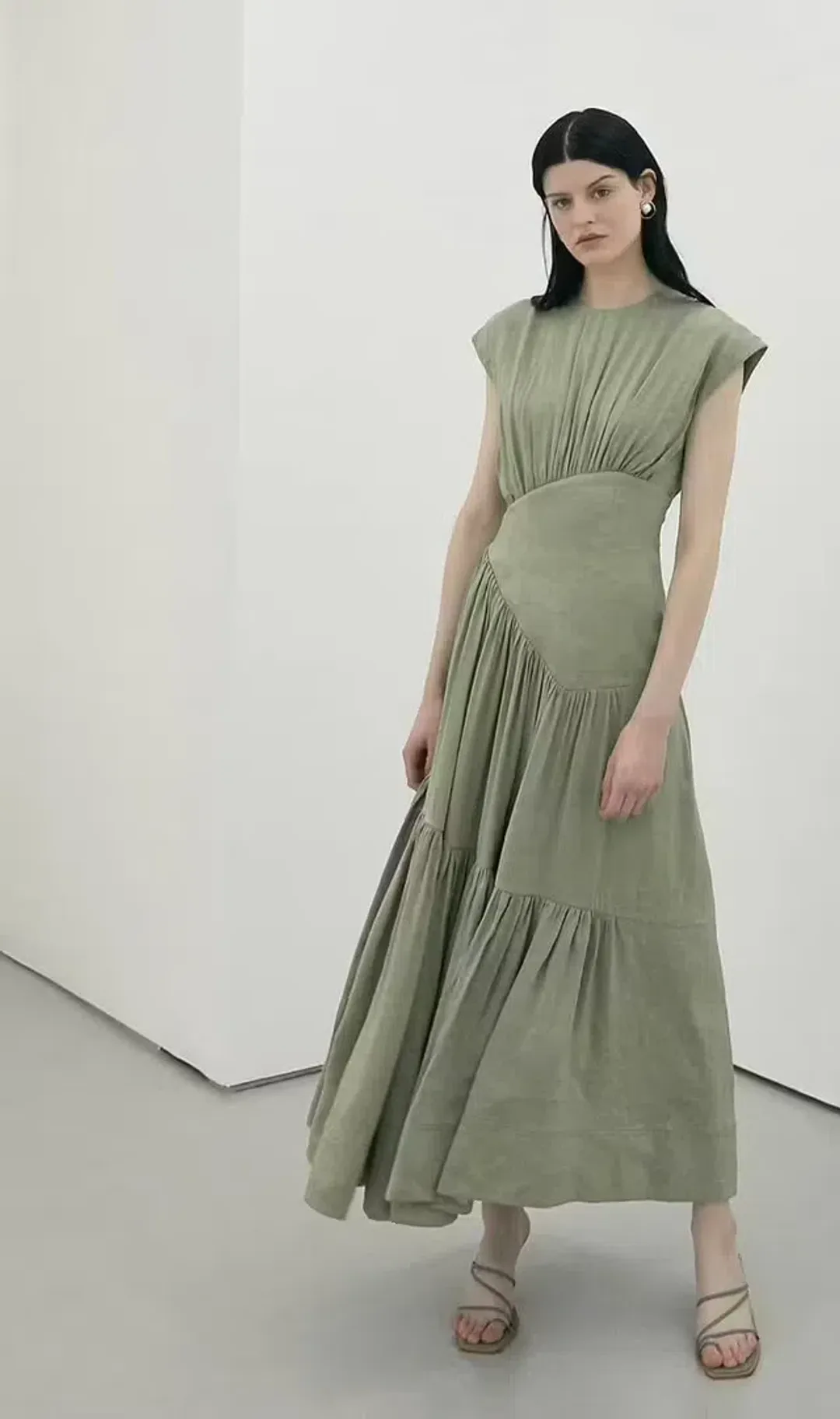 Aje Reflection Dress Oakmoss Size 8 for rent on The Volte - main image