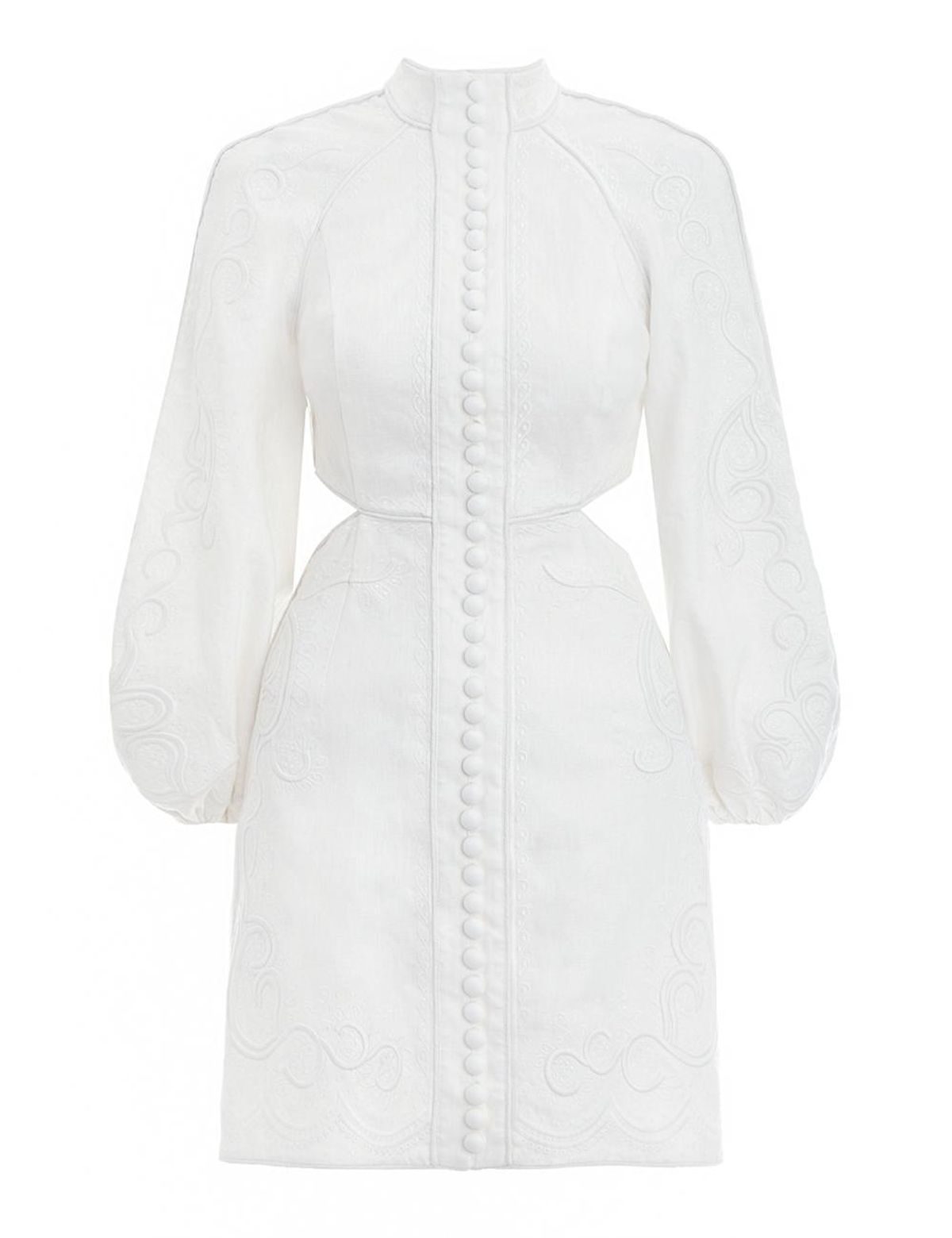 Zimmermann Bonita Corded Short Dress Ivory Size 8 - Image 3