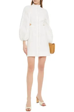 Zimmermann Bonita Corded Short Dress Ivory Size 8 for rent on The Volte - image 1