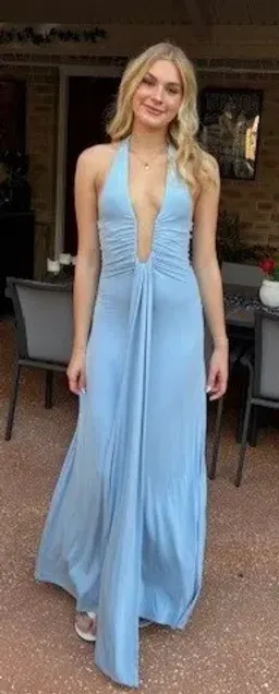 MISHA Jennifer Cupro Maxi Dress Cornflower Blue Medium/AU 10 for rent on The Volte - image 4
