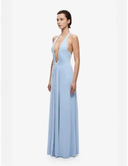 MISHA Jennifer Cupro Maxi Dress Cornflower Blue Medium/AU 10 for rent on The Volte - image 2