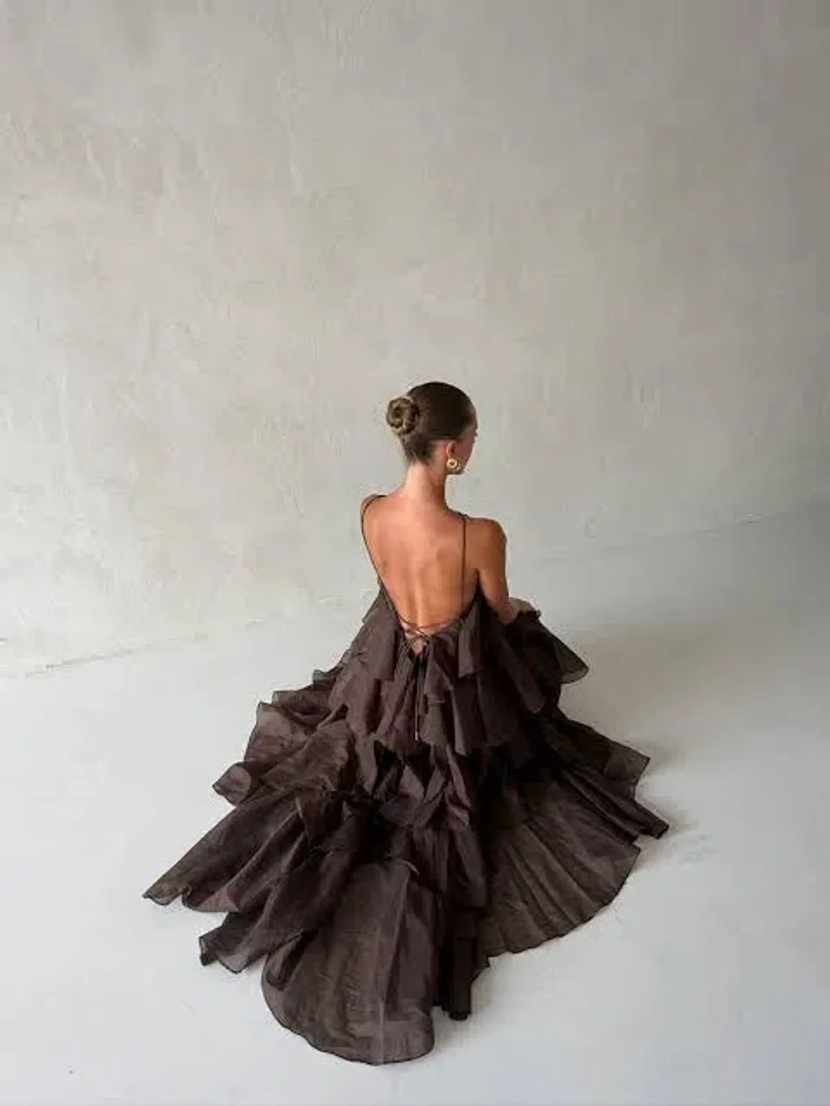 🤎Aje Pandorea Layered Maxi Dress in Carob Chocolate Brown - Size 10 AU 🤎 Tiered Ruffled Maxi Gown - Image 9