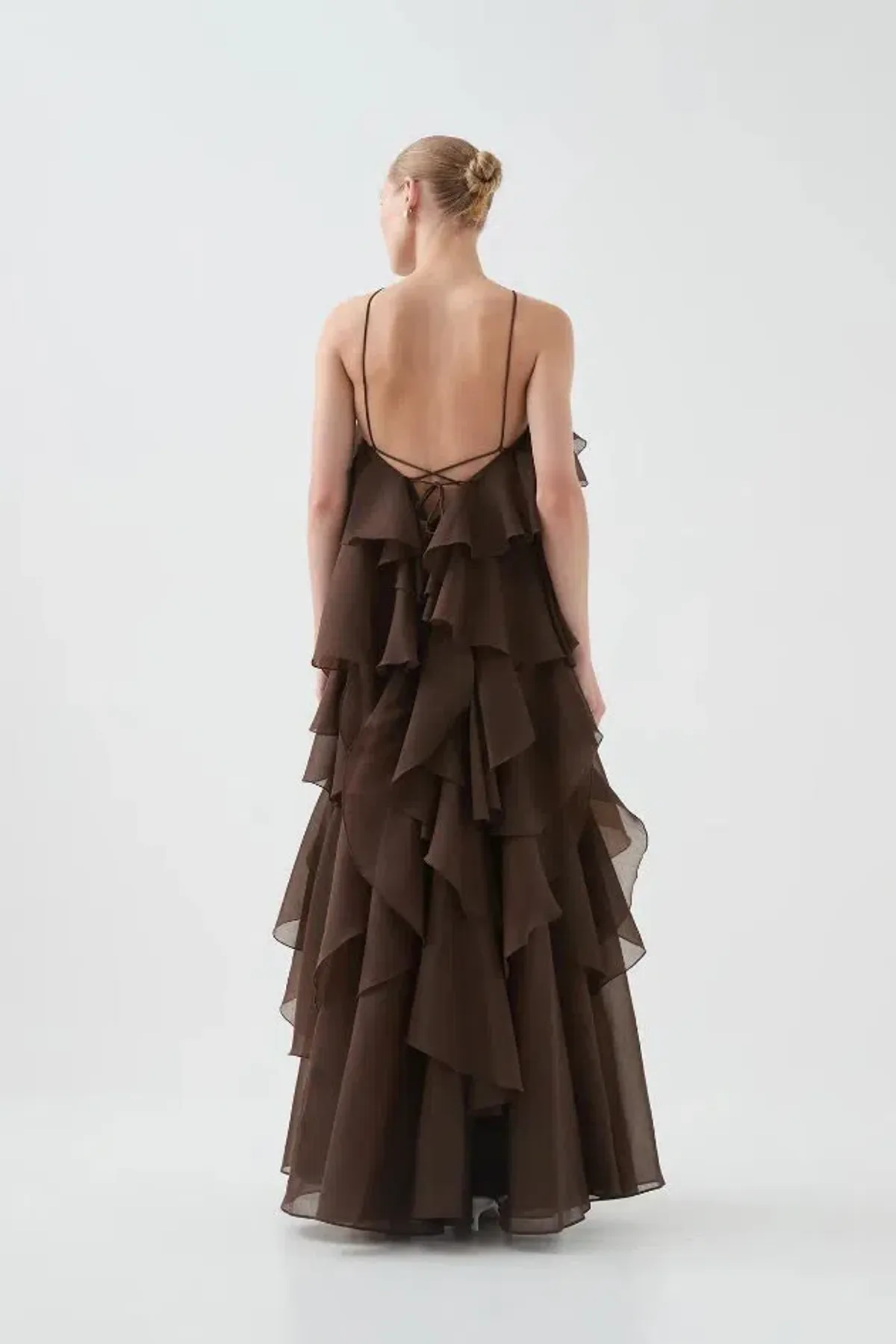🤎Aje Pandorea Layered Maxi Dress in Carob Chocolate Brown - Size 10 AU 🤎 Tiered Ruffled Maxi Gown - Image 2