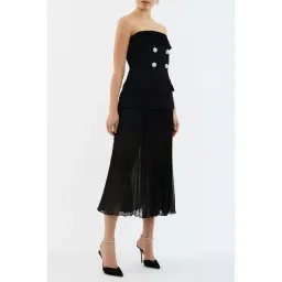 🖤 Rebecca Vallance Celia Midi Dress Size 12 AU - Black Sheer Strapless Gown 🖤 for rent on The Volte - image 3