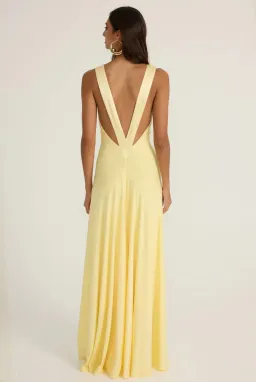 Ance Gria Rosa Gown lemon Maxi Dress Size AU 8 for rent on The Volte - image 2