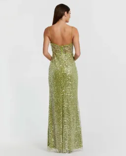 Mac Duggal Green Embellished Bustier Column Gown for rent on The Volte - image 3