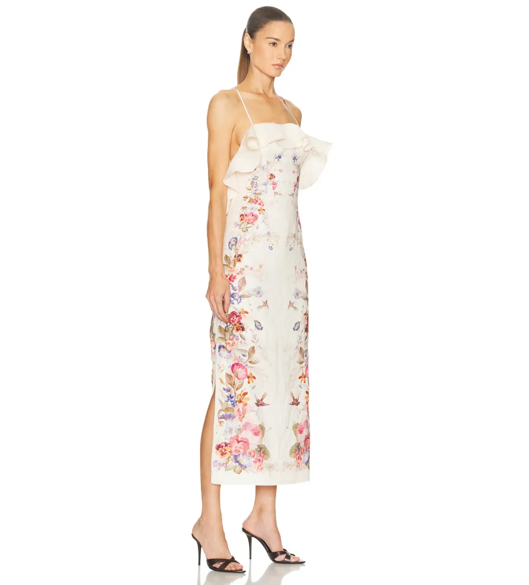Zimmermann Patience Frill Midi Dress in Vanila Floral Size 2/AU12 for rent on The Volte - main image