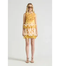 Antipodean Bathers Fluted Pleat Cami and Mini Skirt Set in Banana Size AU12 for rent on The Volte - image 1