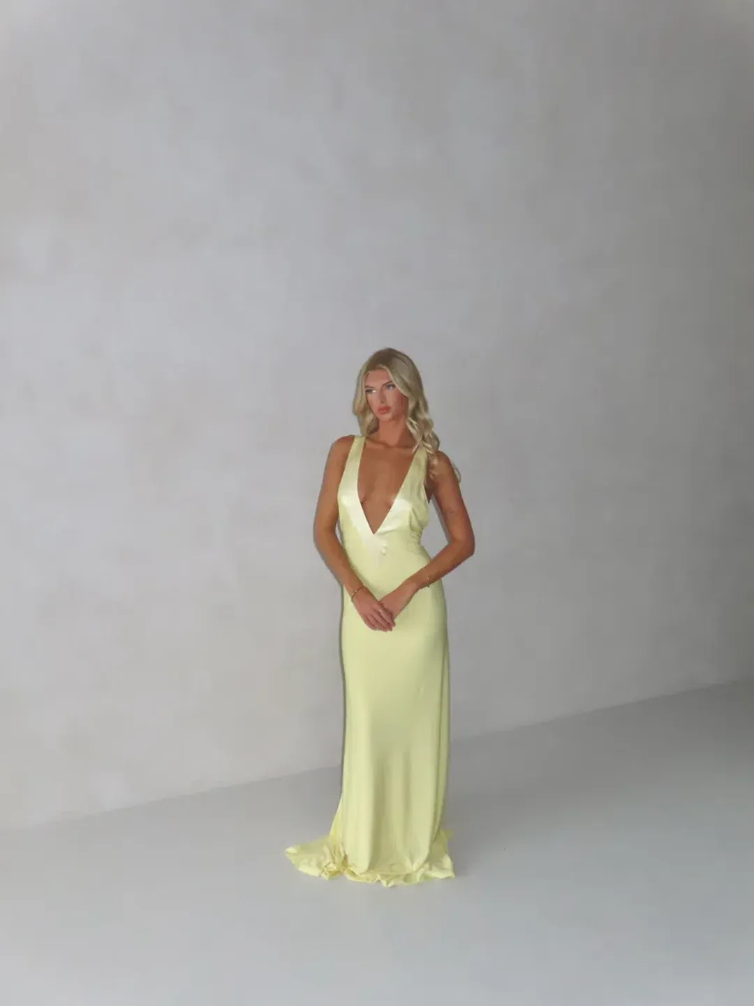 Ance Gria Rosa Gown Yellow/Lemon size XS for rent on The Volte - main image
