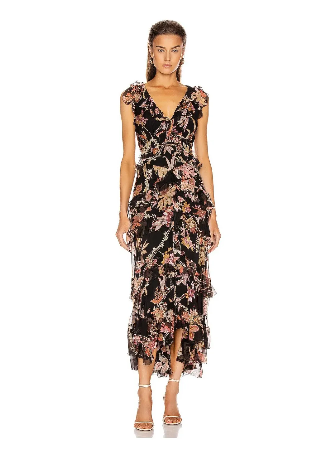 Zimmermann Wavelength Frilled Midi Dress Black Pheonix Size 12 for rent on The Volte - main image
